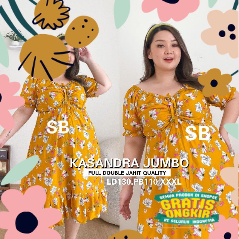 Baju jumbo_ baju Bigsize_Dress Jumbo Dress BIG SIZE LD130  DRESS SERUT JUMBO DRESS XXXL KASANDRA JUM