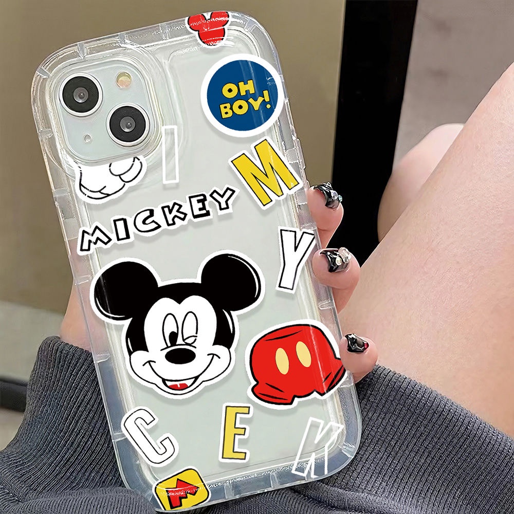 IPHONE Casing Ponsel Transparan Mouse Lucu Kompatibel Untuk Iphone14 13 11 12 Pro XS Max X XR 78 Plus Casing Lembut TPU Silikon Shockproof Cover