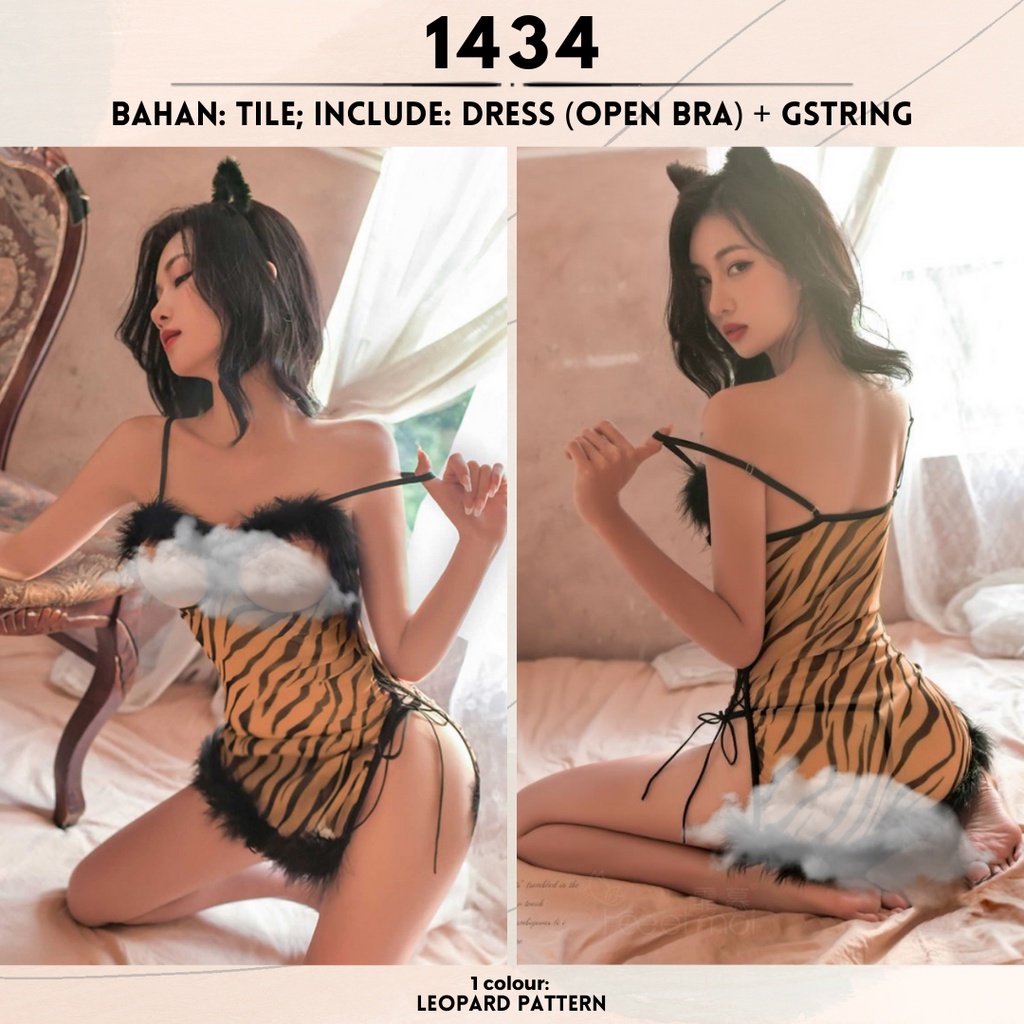 12.12 Sale QQ1434LP QQ1435LP Leopard Printed Sexy Lingerie Cosplay Sexy Seductive - Lingeri Lingerie by Sexy Kisser