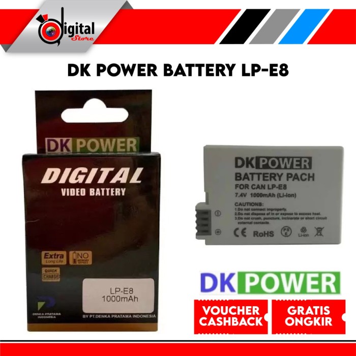 DK POWER BATTERY LP-E8 - BATTERY CANON LP-E8 LPE8 #ORIGINAL