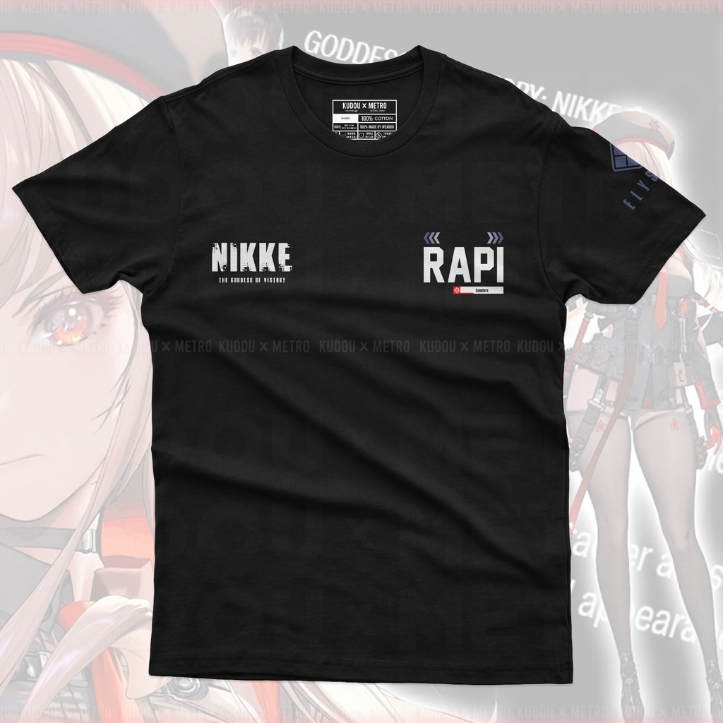 Tshirt Rapi the Counters Nikke Black Anime Gaming Premium Unisex