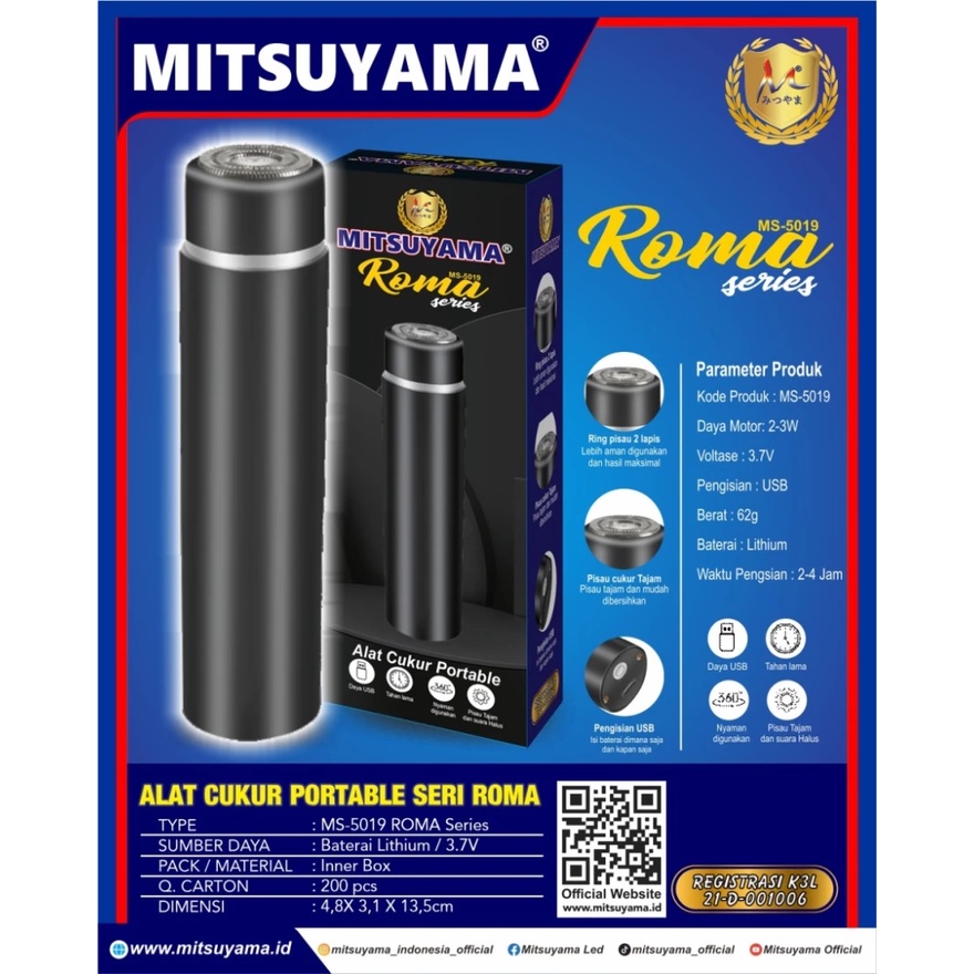 Alat Cukur Portable Seri Roma MS 5019 cukuran kumis jenggot series Mitsuyama BERKUALITAS ( COD )