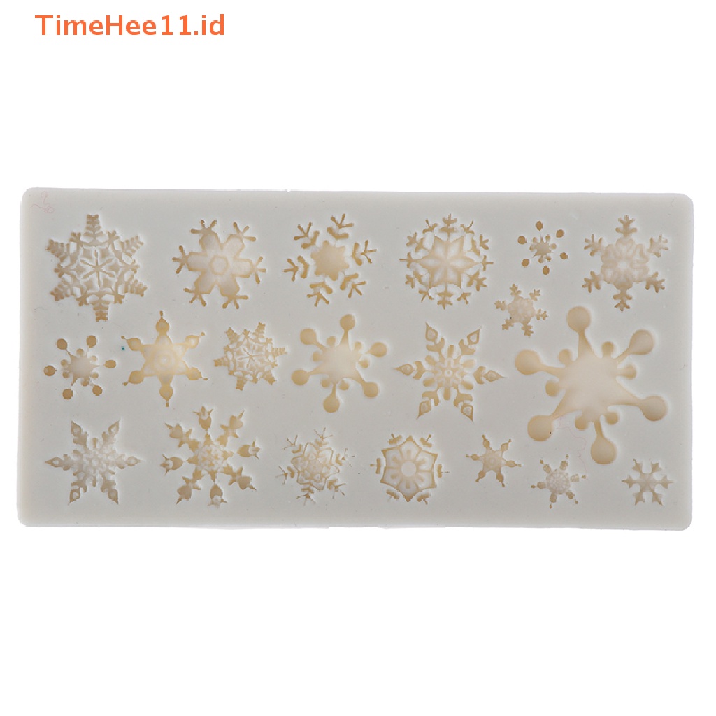 Timehee Snowflake Cetakan Kue Fondant Silikon Sabun Coklat Decorag DIY Mold ID