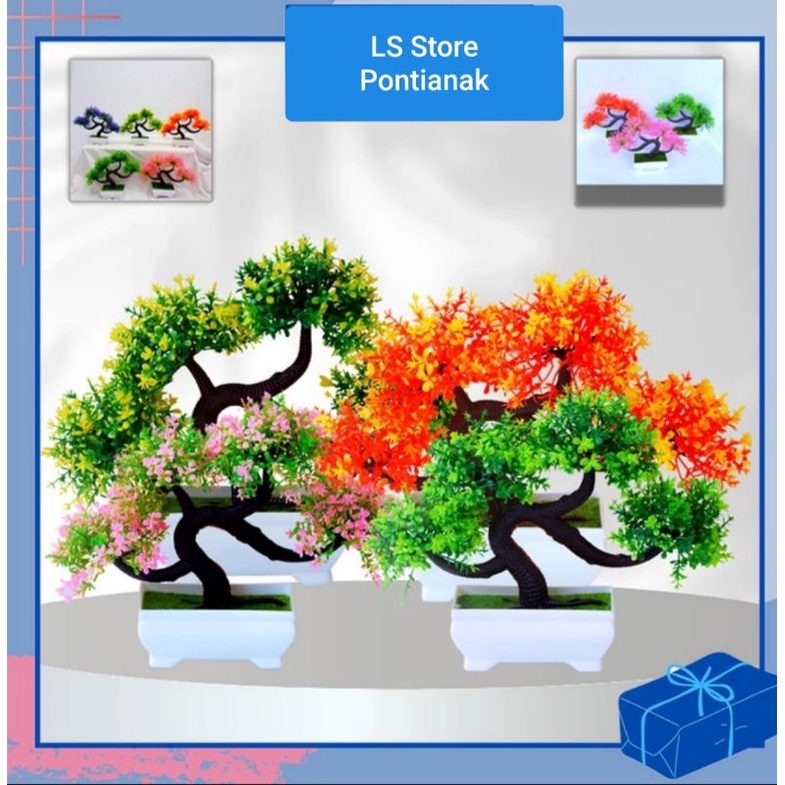 FREE ONGKIR  Tanaman Hias Ornamen Bunga Hias Plastik Pot Vas Bunga Hiasan Sakura Bonsai Pinus Aesthe