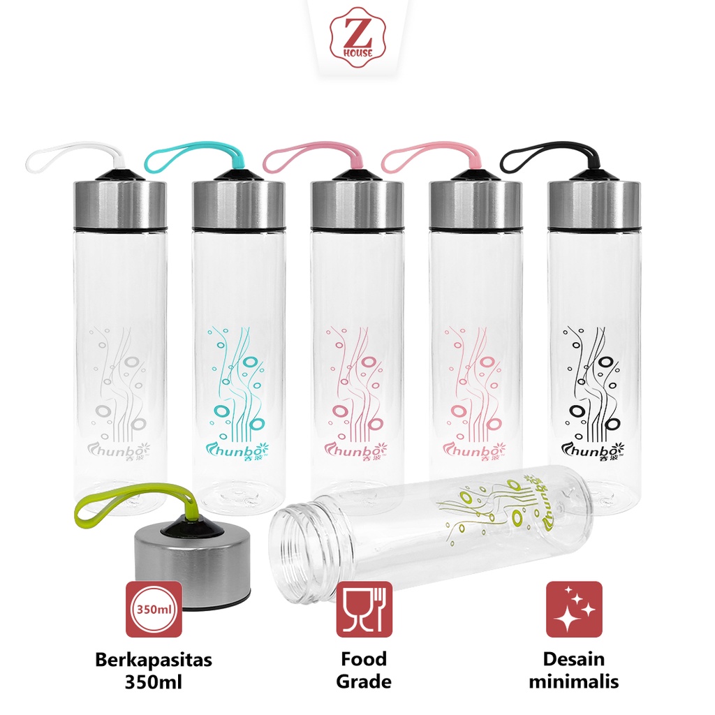 Botol Minum Anak Sekolah 350ml Anti Tumpah Drink Bottle BPA FREE Bahan Plastic Botol Minum Aesthetic Clear Water Bottle Bening Estetik Berkualitas Cantik Premium Botol Plastik Kantor Sekolah Tumblr