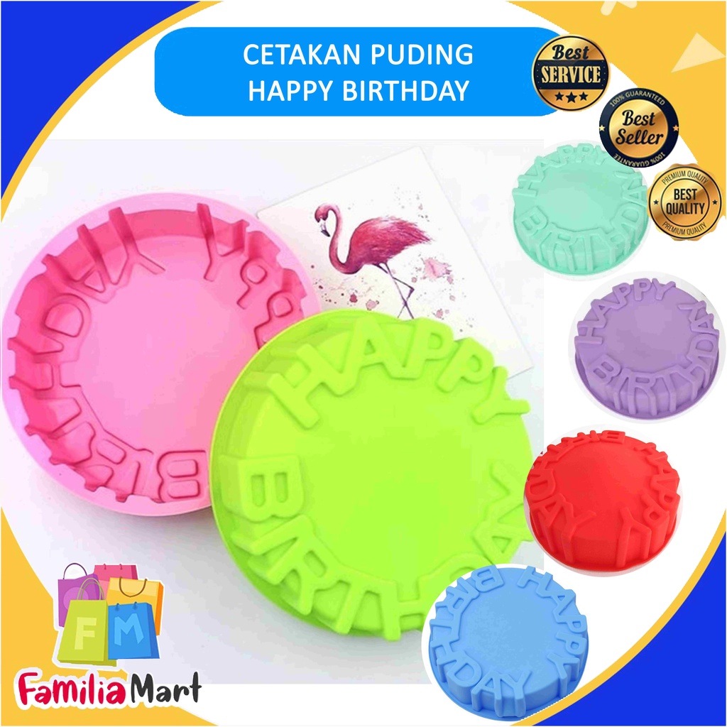 Cetakan silikon pudding coklat loyang silikon happy birthday