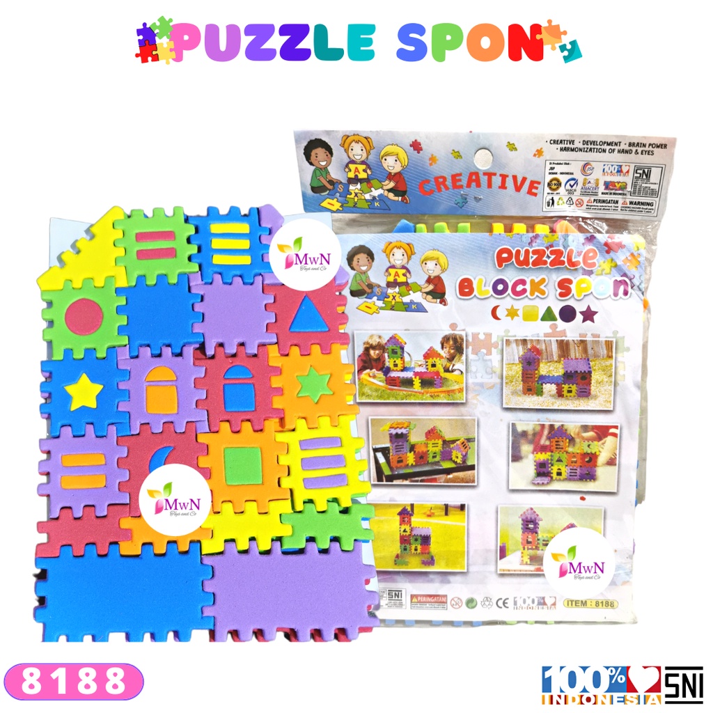 MWN Mainan Edukasi Puzzle Spon Bentuk  Rumah No.8188