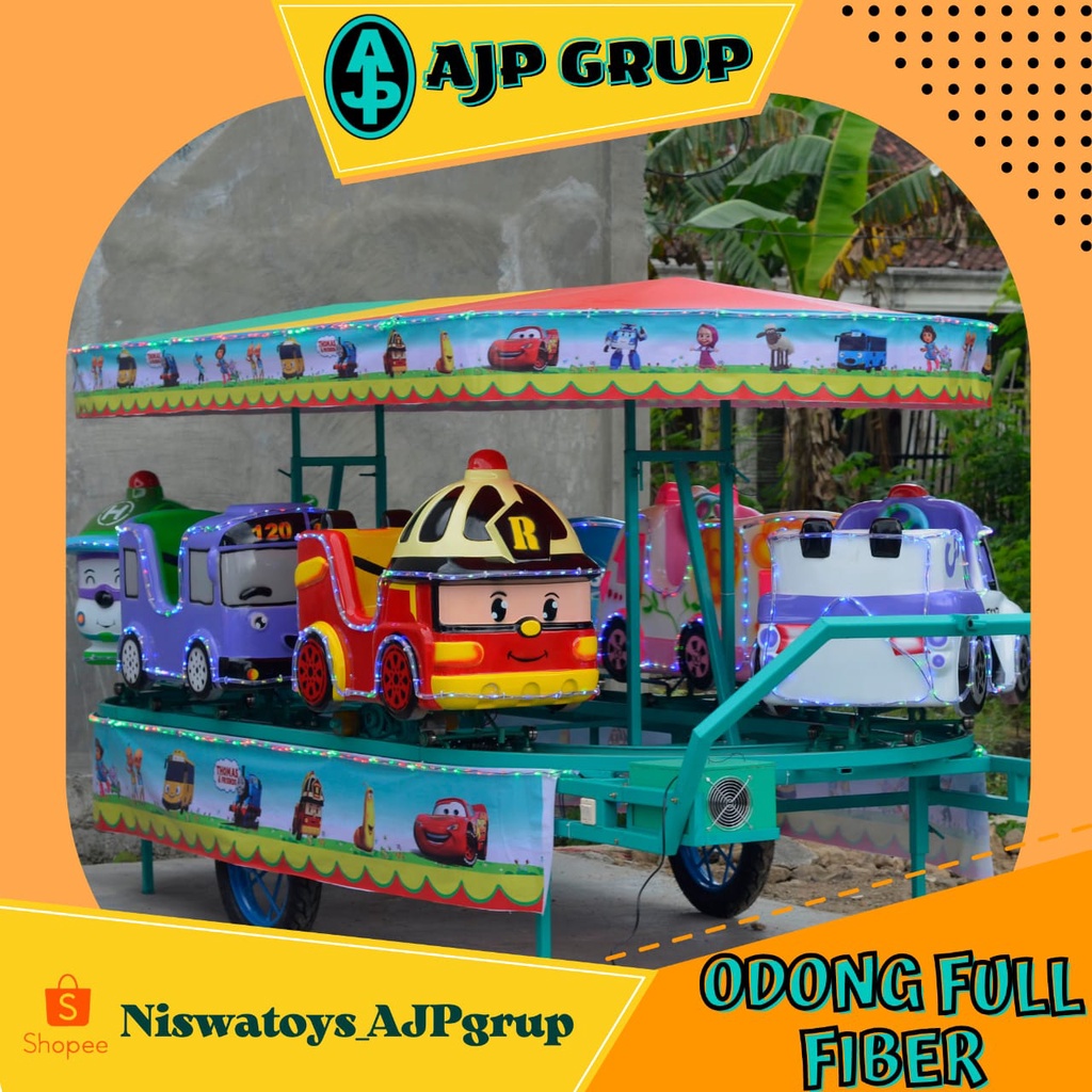 Odong Odong Kereta Panggung Full Fiber Gerbong Tayo dan Robocar poly PROMO