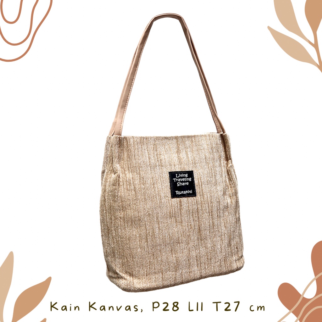 (COD in AJA) TOTEBAG PREMIUM SIMPLE Kain kanvas bludru halus - Motif polos tebal murah kuliah ngampus semarang