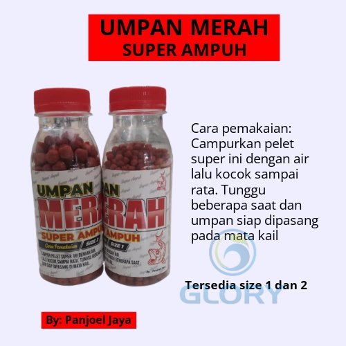 Umpan Merah Super Ampuh Anti Boncos Pelet Butiran Kecil Dan Besar Untuk Mancing Ikan Mas Bawal Ataup