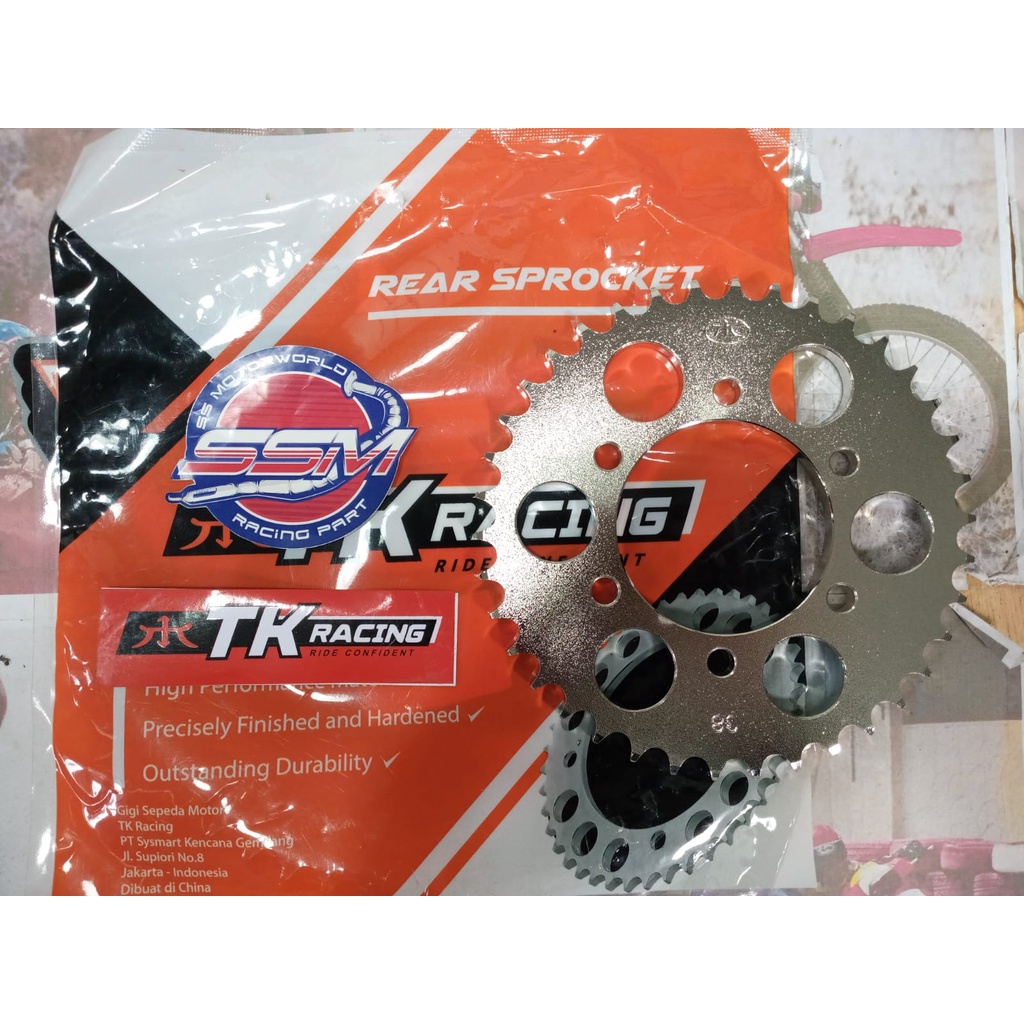 GEAR BELAKANG TK RACING 428 KAWASAKI NINJA 150 R / RR & NINJA 250 UKURAN  520 TK RACING