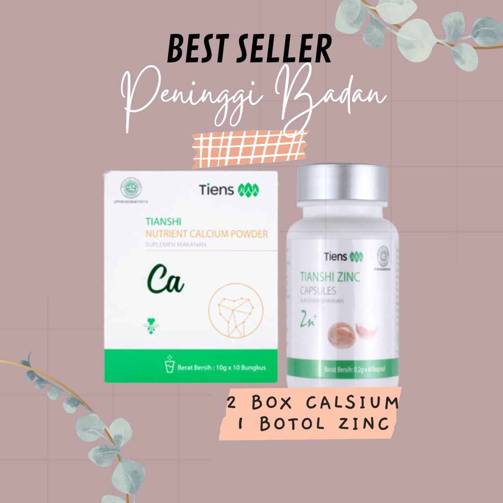 

PENINGGI BADAN PAKET 10 HARI (2 Box calsium + 1 Botol zinc)