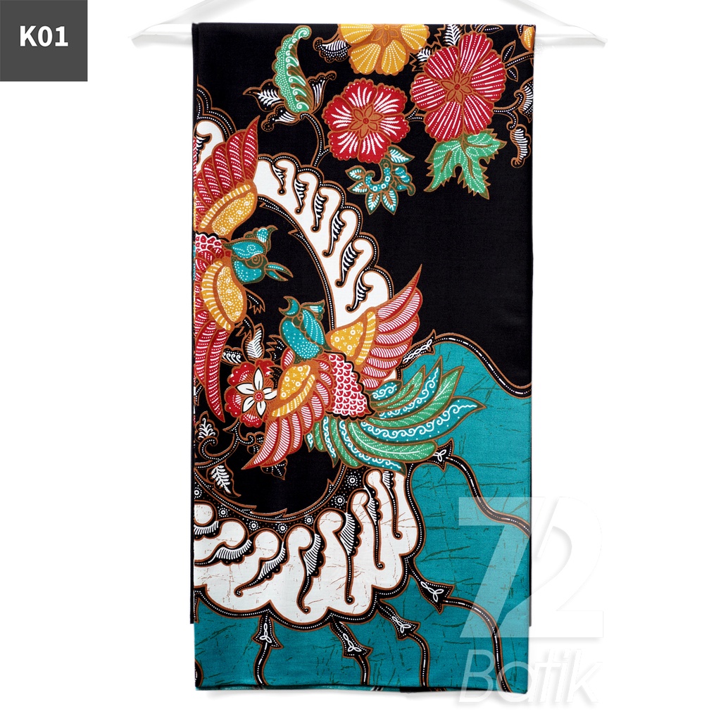 KAIN BATIK KATUN Premium Motif Burung Kembar Warna Merah Hitam 723170 Cap 72 Jarik Jarit Samping Kebat Panjang Batik Katun Modern Premium Bahan Seragam Batik Pernikahan Kantor Keluarga Murah Kamen Jadi Batik Bali Lembaran