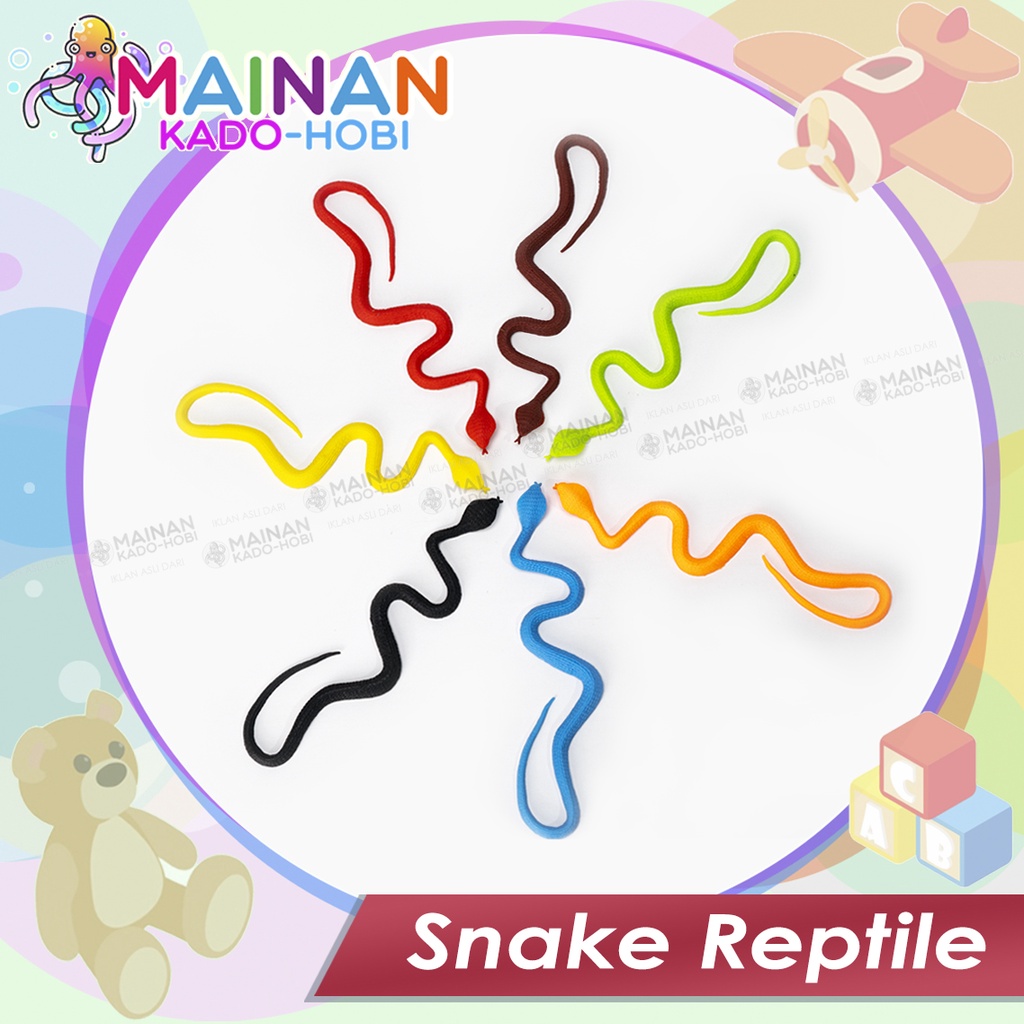 KADO HADIAH ULANG TAHUN MAINAN PRANK MINIATUR ANAK LAKI ULAR KARET SNAKE REPTILE