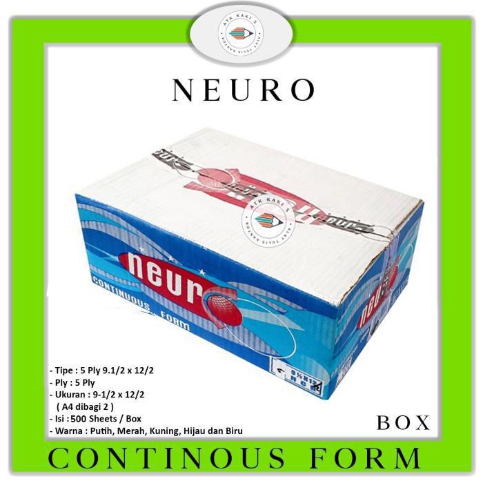 

NEURO - Continous Form K 5 Ply 91/2 x 12/2 - A4 Dibagi 2 - NCR - Box