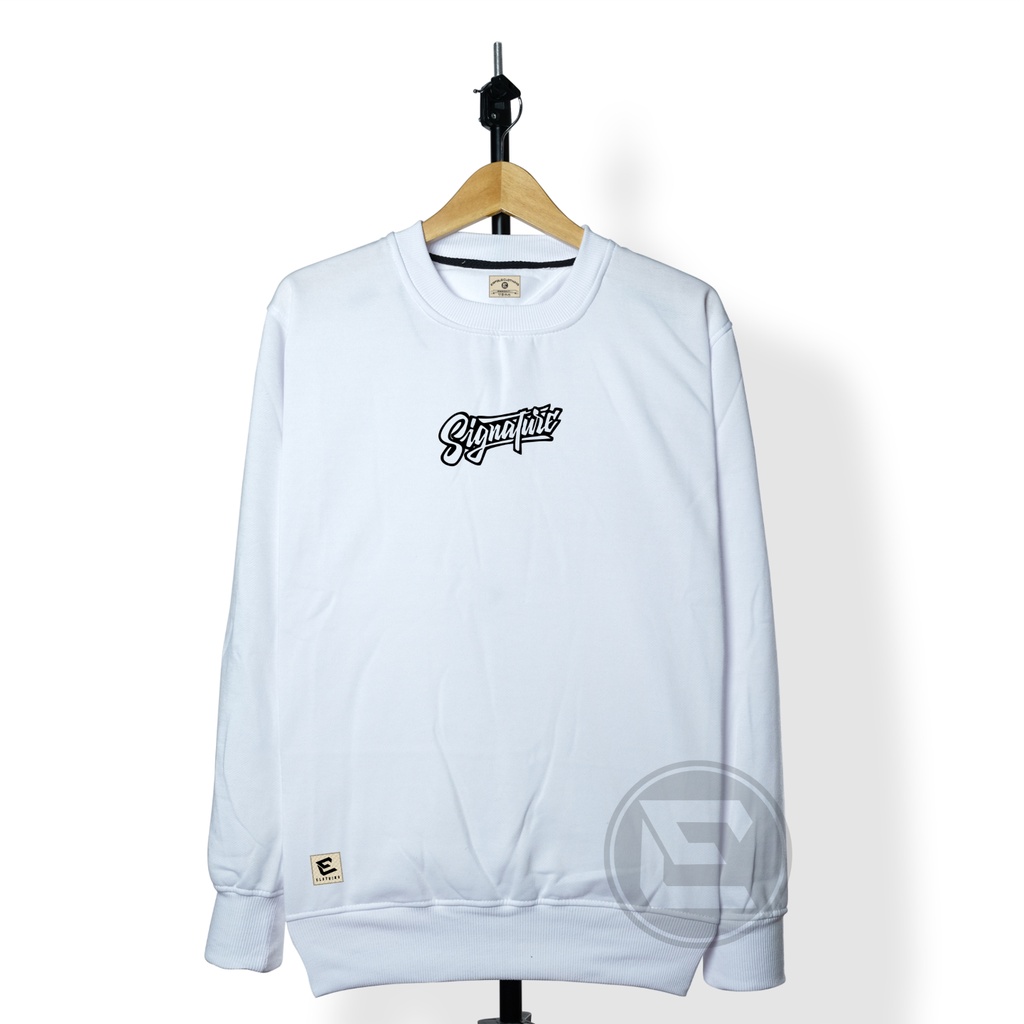 Erfolg Offiziell Sweater Crewneck Pria Wanita White Light Cream Blackedition Basic Sablon Grafity Motif Signature Timbul Series M L XL XXL Switer Oblong Oversize Distro Brand Lokal Bandung Sweatshirt Suwiter Cardigan Kruneck Cowok Cewek Aesthetic Terbaru