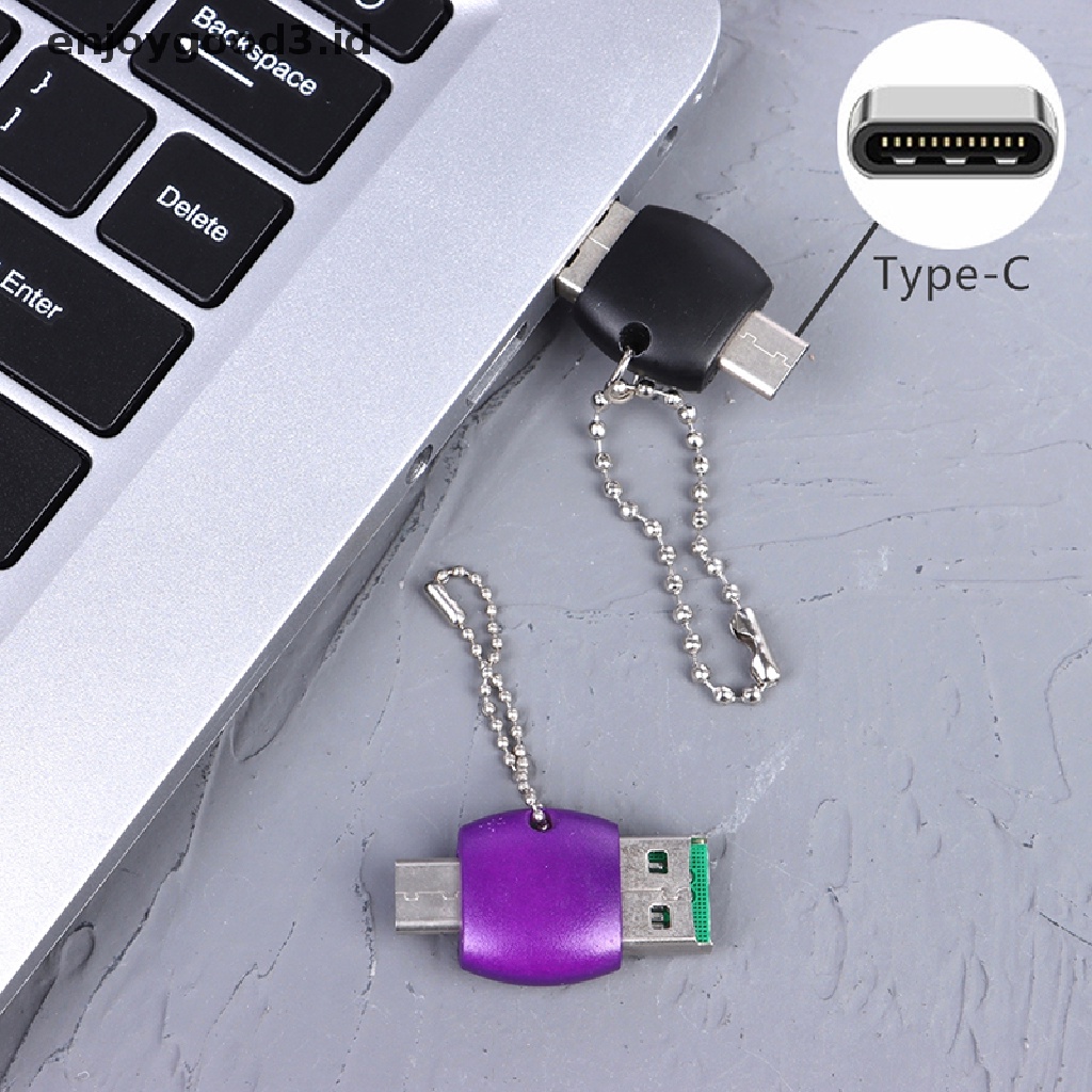 [Rready Stock] Type-c Card Reader OTG 2in1 TF Card Reader Tipe-c Adaptor Memory Flash Drive (ID)