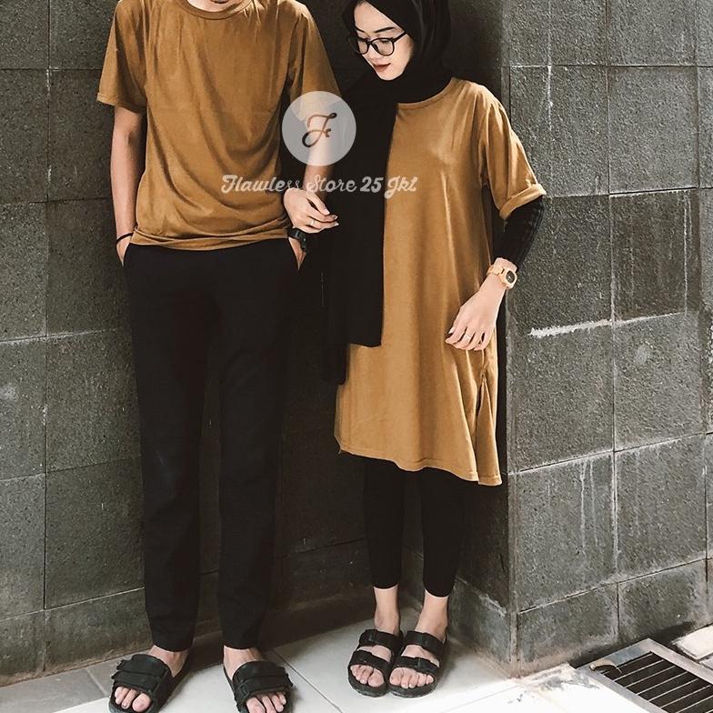✽ couple tshirt dress zoya oversize  kaos pasangan basic ⅍