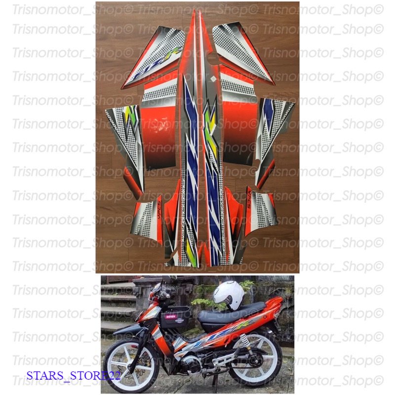 (ORI) striping list Yamaha Fiz R F1Z R Fullcluth 04 orange hitam sticker stiker fizr f1zr 2004 FC li