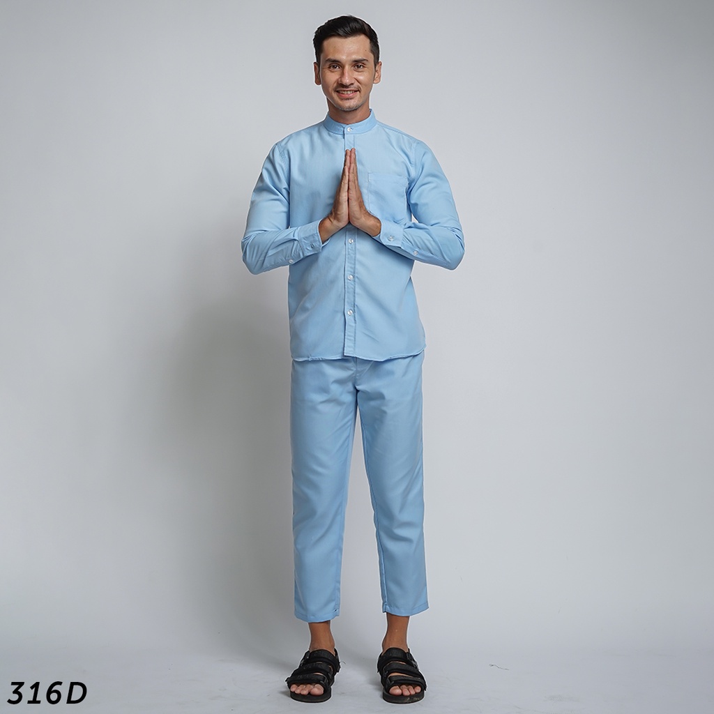 HSRM Ox Shirt 1 Set Blue Sky Kemeja Kerah Shanghai Lengan Panjang 316 D