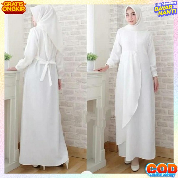 Pakaian Wanita Muslimah Fashion Muslim Remaja Import Jumbo Gamis Syarii Gsmis Syar'I Games Murah Dre