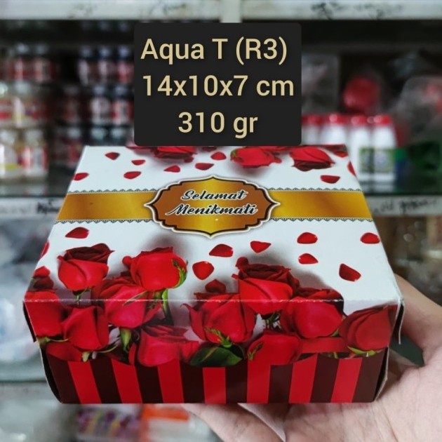 

Box / Kardus / Dus Snack Kue Makanan - 14x10x7 cm - Aqua T Mawar Merah