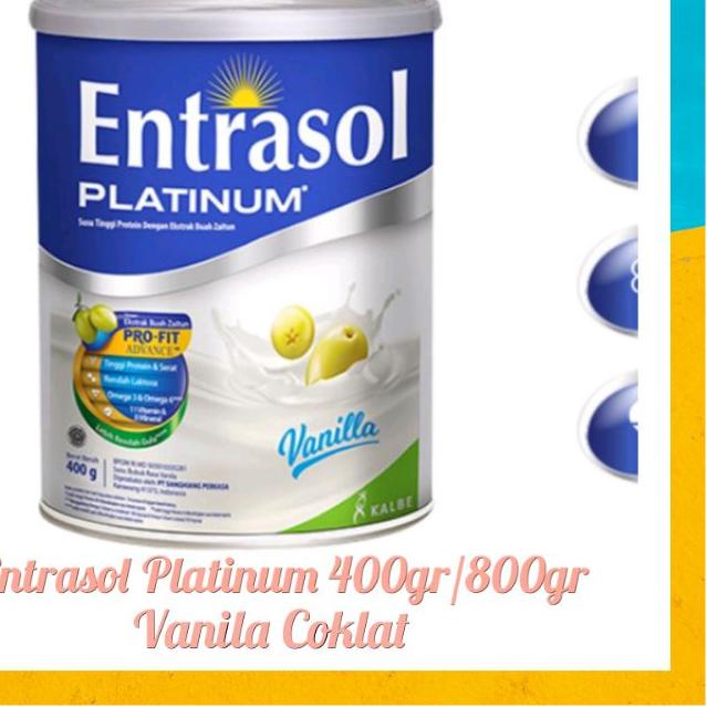 

✹ Entrasol Platinum Senior Coklat Vanila 400gr 800gr Susu LANSIA Chocolate Vanilla KALBE ♔