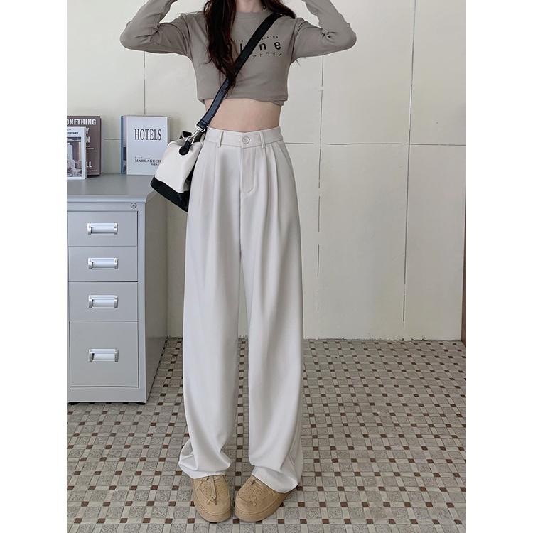 abu-abu/krem/hitam/coklat celana highwaist kulot bahan wanita kekinian