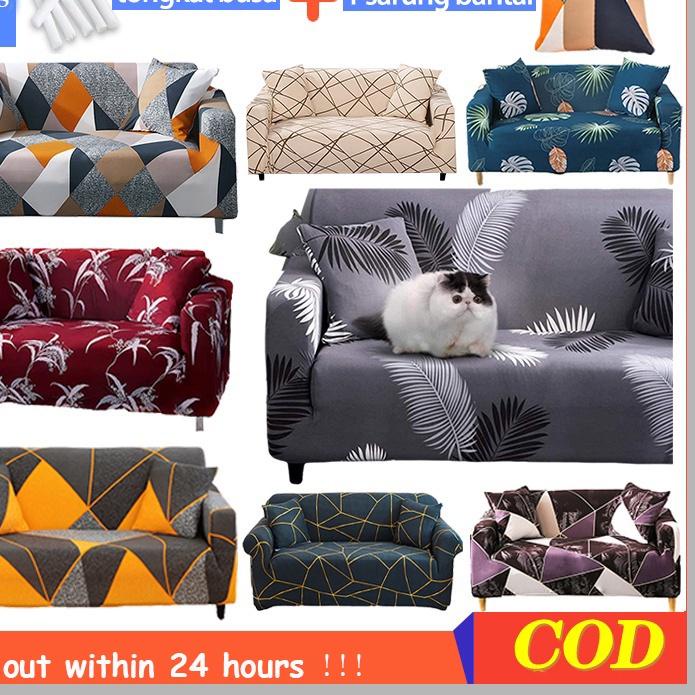✤ K MALL Cover Sofa 1/2/3/4 Seater Sarung Sofa Penutup Sofa Bentuk L - Bahan Elastis ✧