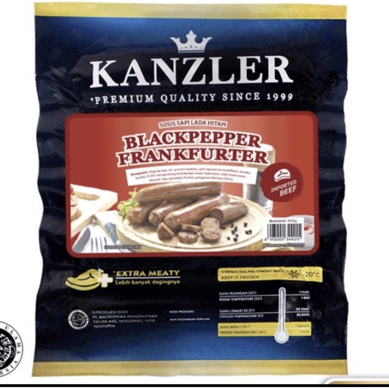 kanzler blackpepper frankfurter 300gram