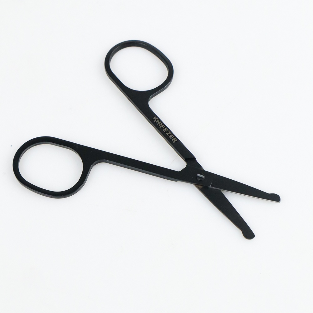 GUNTING CUKUR BULU HIDUNG NOSE HAIR SCISSOR STAINLES STEEL FS124 HITAM