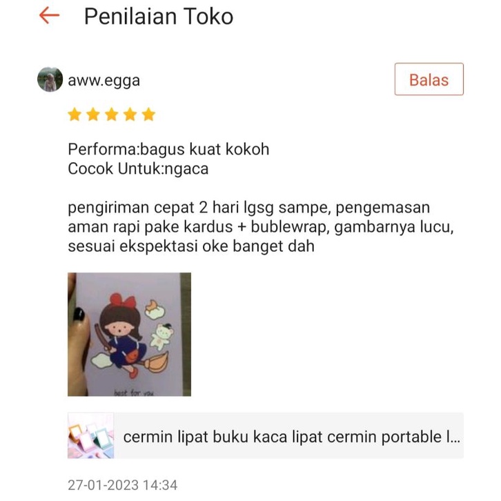 cermin lipat buku kaca lipat cermin portable lucu cermin minimalis