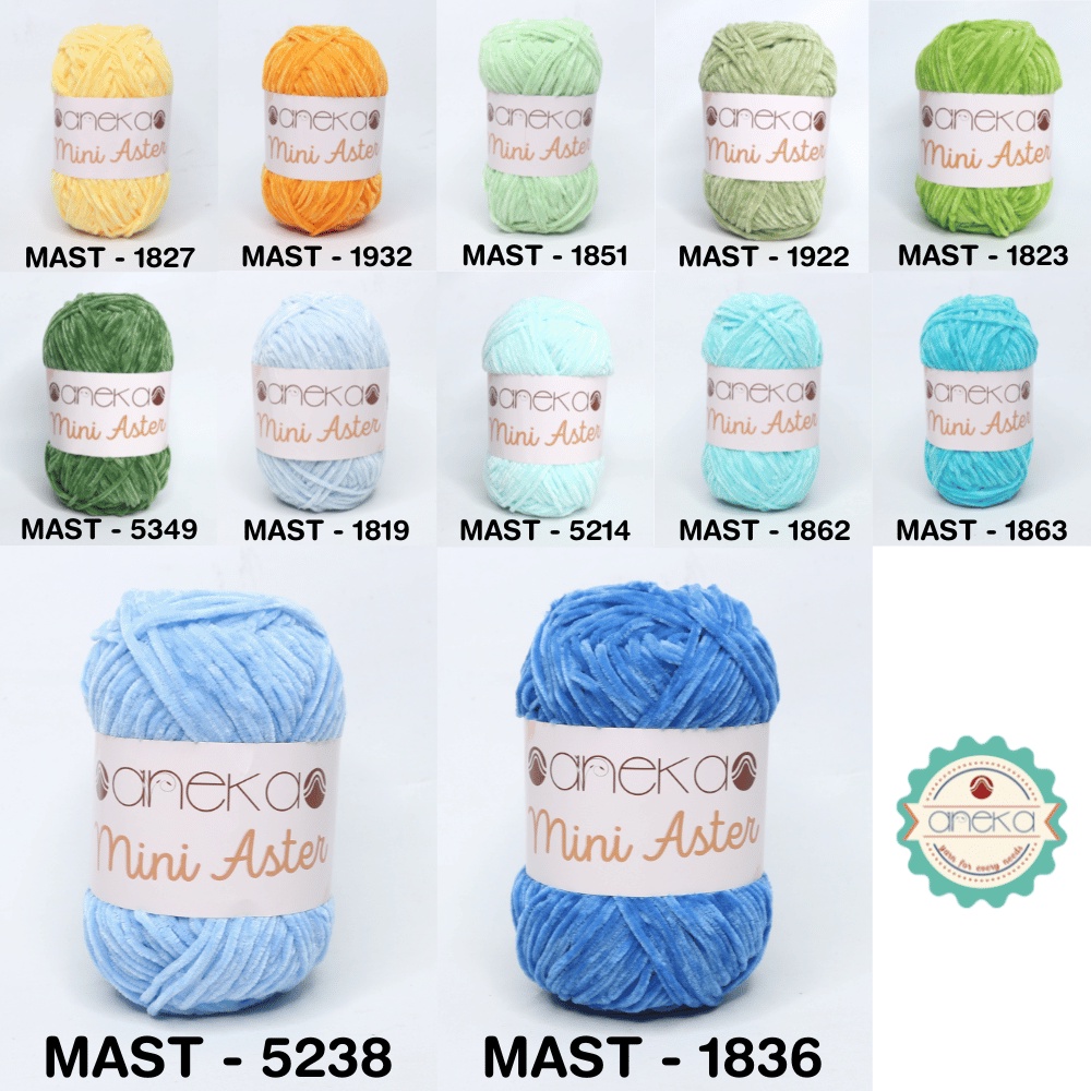 KATALOG - Benang Rajut Mini Aster / Velvet / Bludru Yarn