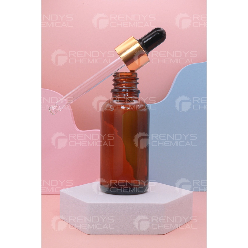 Botol Pipet Kaca Tebal Amber 30ML / Glass Bottle Pipette 30 ML Gold Silver Ring / Dropper Bottle / Botol Pipet Tetes