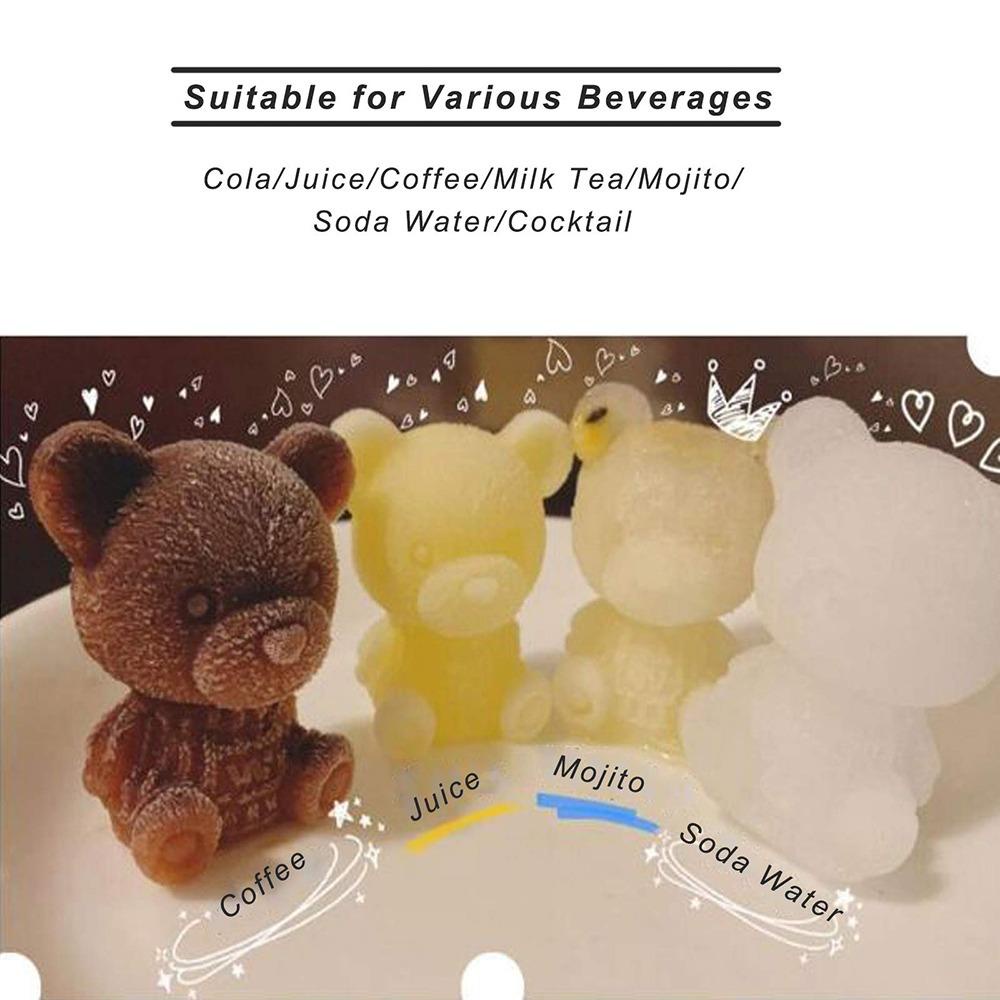 Solighter Bear IceCube Mold Reusable Bars Coffee Ice Mold Cetakan Es Krim Tanpa Bau Bentuk Es Batu