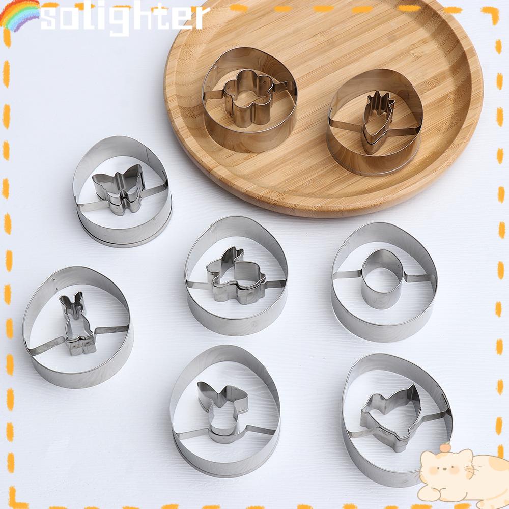 Solighter Cetakan Paskah Butterfly Stainless Steel Fondant Pastry &amp; Baking Tools Bunny Telur Paskah