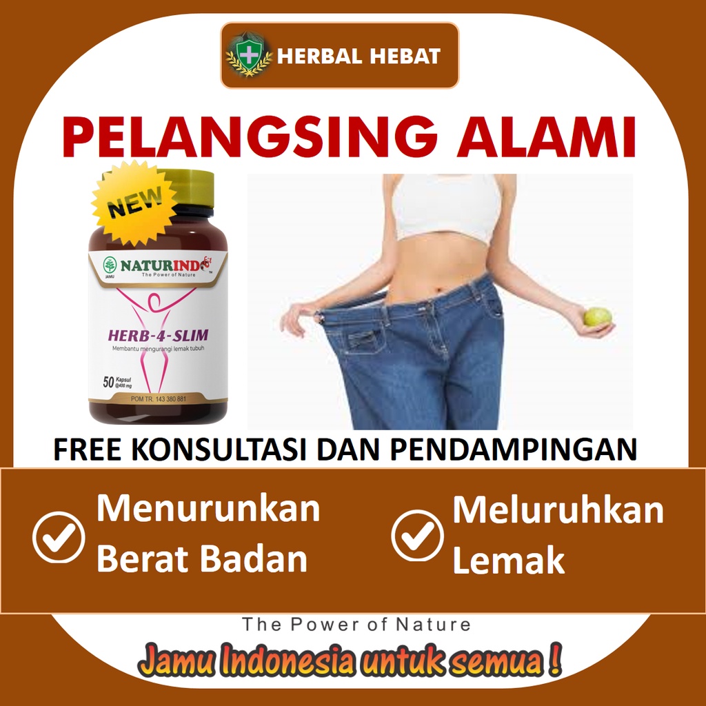 Pelangsing Alami Penurun Berat Badan Naturindo Herb 4 Slim