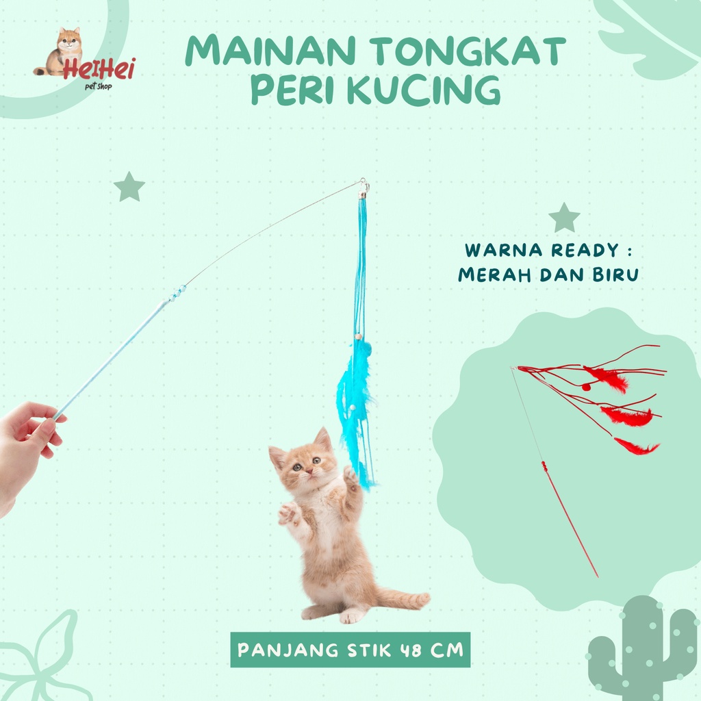 Cat Stick Toys Interaktif Tongkat Peri Lonceng - Mainan Kucing Tongkat Kitten Adult Cat Anak Kucing