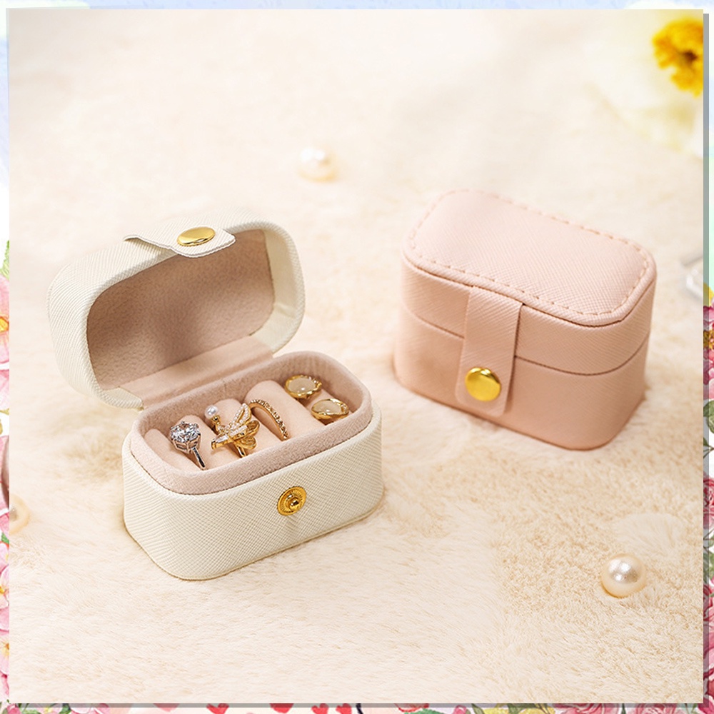 Kotak Cincin Mini Perhiasan Travel Jewelry Box Mini Tempat Penyimpanan Emas Storage Organizer Perhiasan Gelang Kalung Cincin Anting