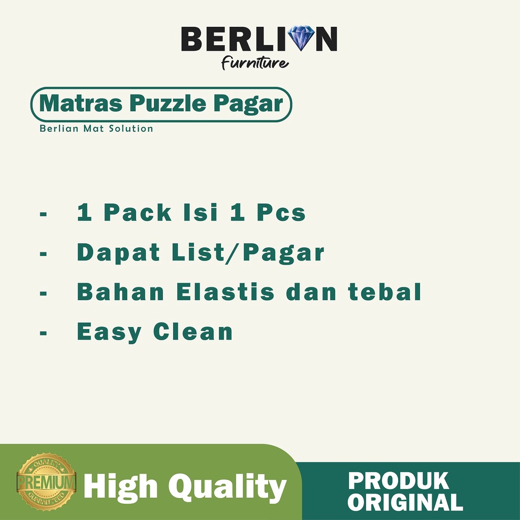 Matras Puzzle 90x90 Tbl 1 CM isi 1 Pcs + List / Alas lantai / Playnat