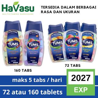 TUMS Antacid Ultra Strength - 72 & 160 tabs Assorted Berries & Fruits Maag Asam Lambung