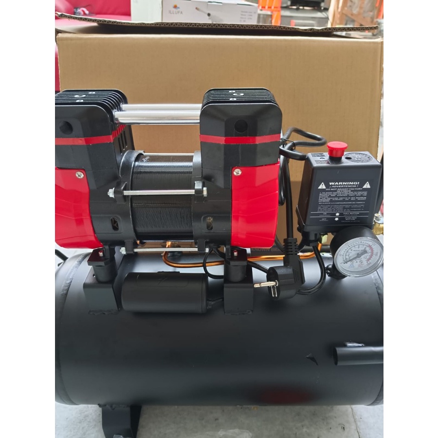 Mesin Pump Air Compressor Udara 20liter 1.1Hp 8Bar Oil-less Bebas Oli