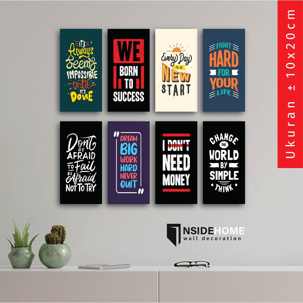 (±10x20cm) [MINI] Hiasan Dinding Quotes Aesthetic Pajangan Rumah Wall Decor Motivasi Poster Kayu Kat