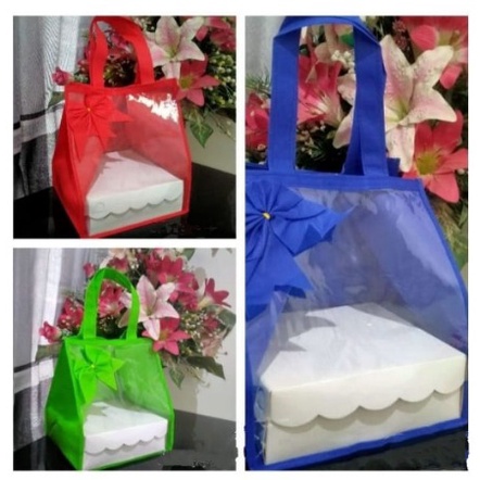 ECER SATUAN Tas Spunbond model cangklong 22*22 - Tas Besek - Tas Berkat - Tas Hajatan -  Tas ulang tahun - tas khitanan - wedding