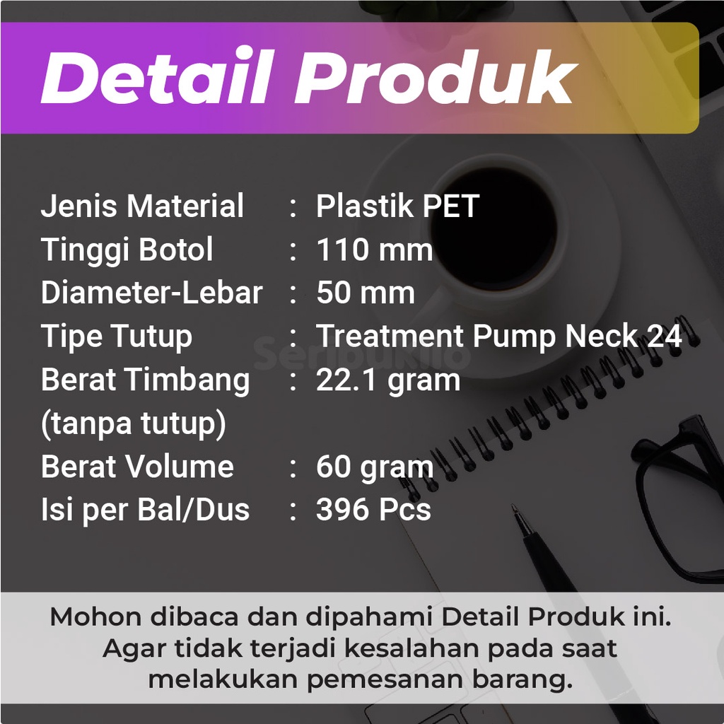 Botol Pump 150 ml SBR Clear /Botol PET Treatment Pump 150 ml Clear Full