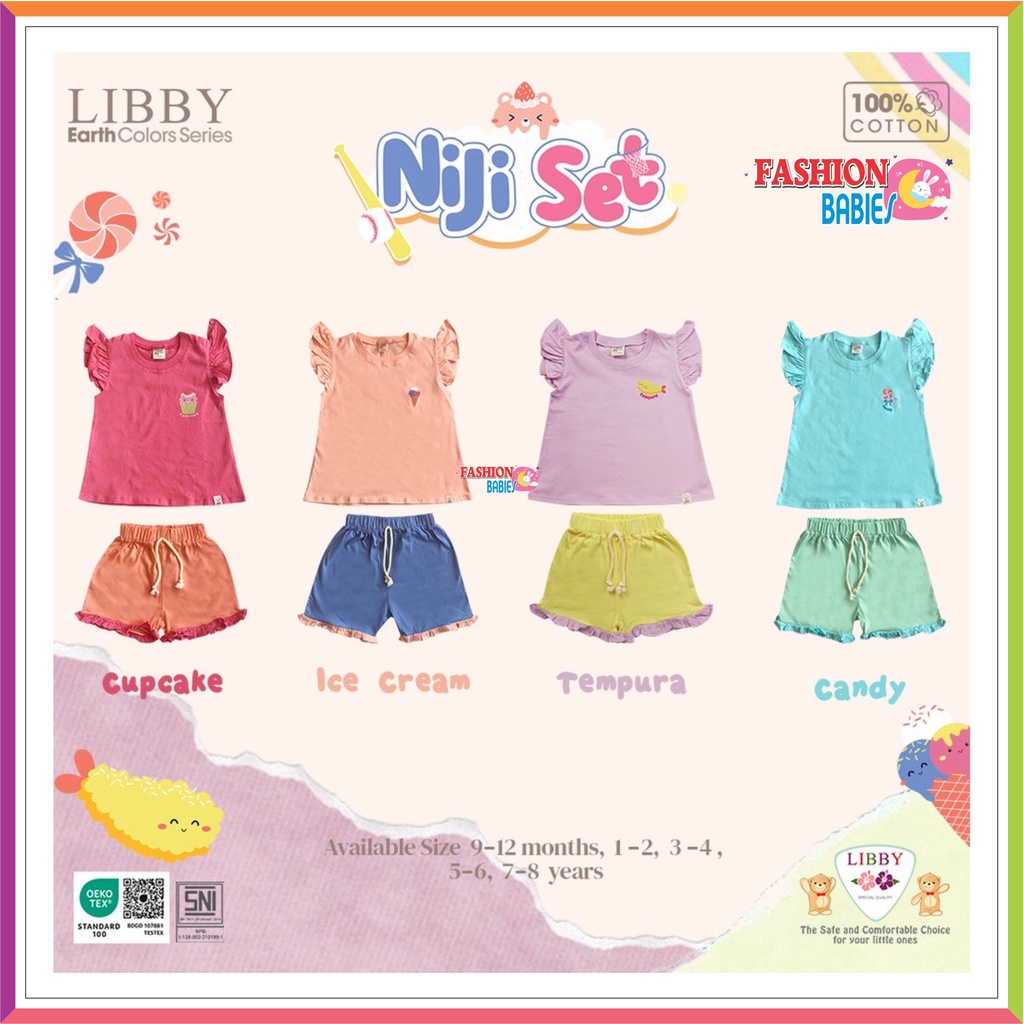 LIBBY NIJI SET BOY &amp; GIRL SERIES | LIBBY EARTH COLOUR 0-8 TAHUN