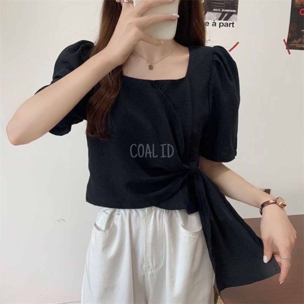 JIHYO Atasan Crop Top Wanita Only Black Available