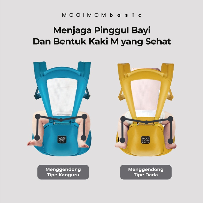 MOOIMOM Basic Compact Hipseat Carrier - Gendongan Bayi Depan