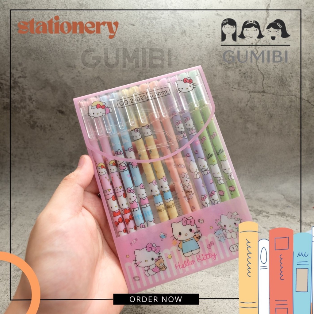 

(12PCS) PULPEN HAPUS MARBEL HELLO KITTY PEN GEL HAPUS MOTIF CEWEK ANAK PEREMPUAN LUCU TERMURAH GUMIBI STORE