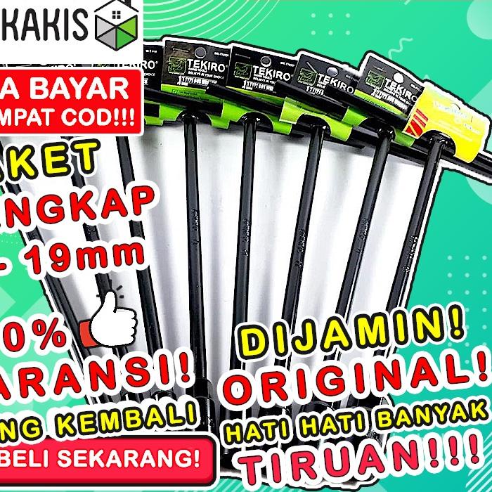 ❂ Kunci T Set 8 Tekiro Paket Bengkel 1 10 12 14 Lengkap 17 19 Ori Konci Original Shock 8Mm Murah T8 